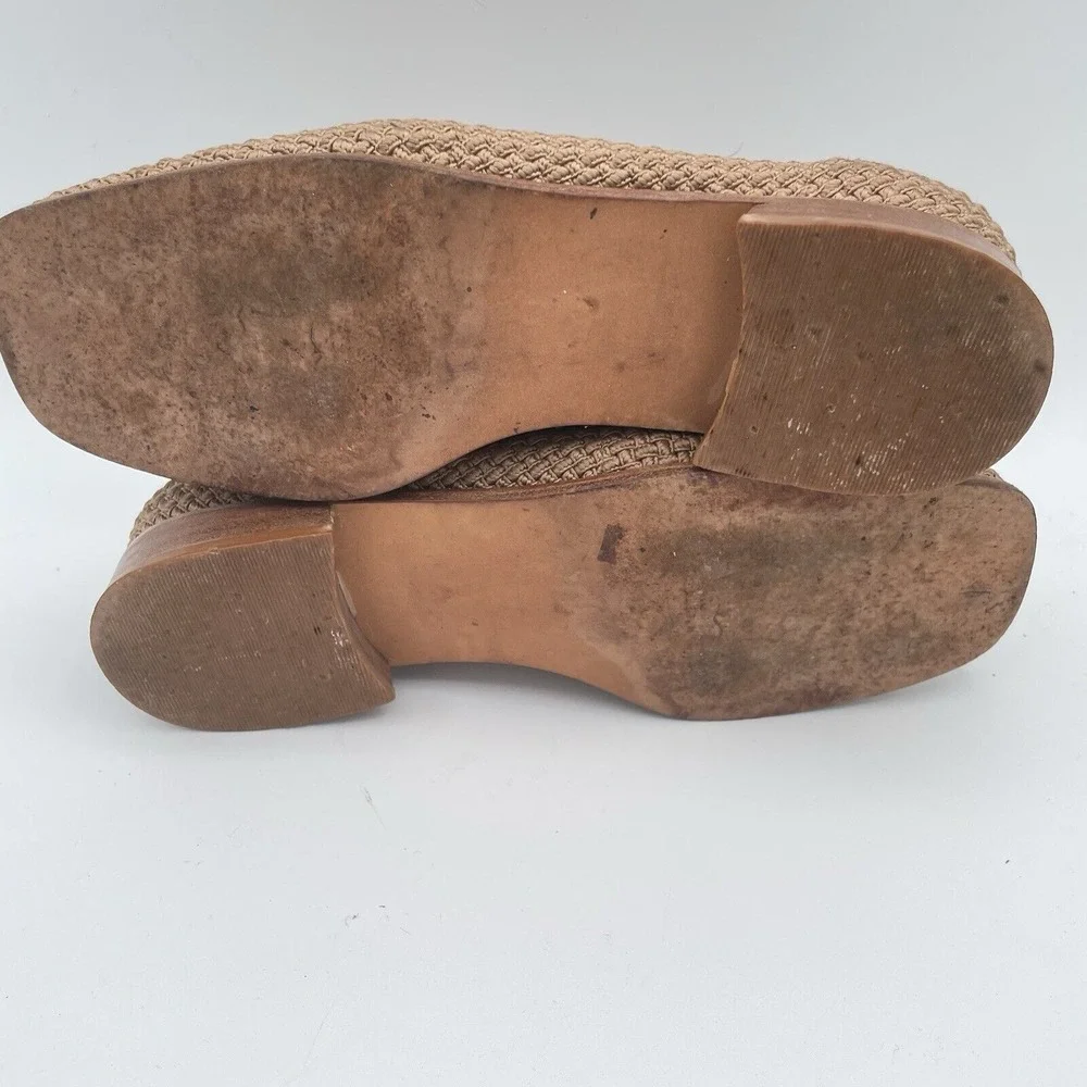 Stuart Weitzman‎ Loafers Womens Size 6 M Taupe Woven Cord Flexible Slip-On Shoes